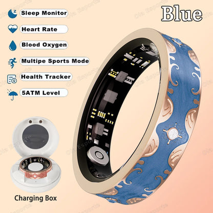 New Diamond Fashion Various Colors Available Women Smart Ring With Box Waterproof Lady ring Heart Rate Health Monitor Sport Ring