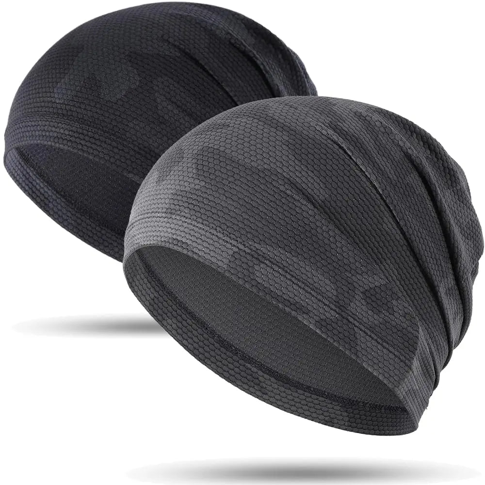 2PCS Quick-drying Running Caps Summer Breathable Cool Sports Hats Outdoor Cycling Hiking Baseball Skullies Stretchy Beanies Hat