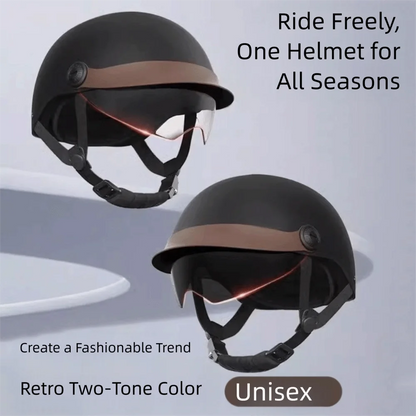 Vintage Ultra Light Electric Bicycle Helmet Sunscreen Breathable Motorcycle Half Helmet Fall Prevention Safety Helmets Riding