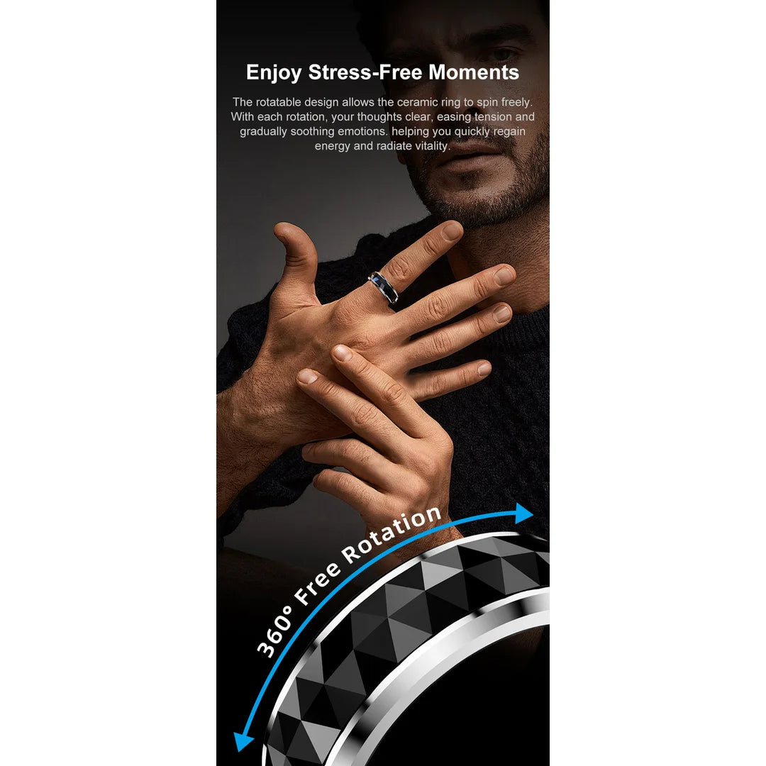 2026 New  Smart Ring, Fidget Spinner Anxiety Relieve Ring with Charging Case for Men, Health and Sleep Monitor, 5ATM Waterproof