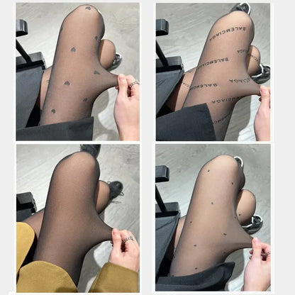 New Warm Tights For Women Winter Fleece Leggings Thermal Stockings Woman Insulated Printed Pantyhose Skin Effect Sock Pants