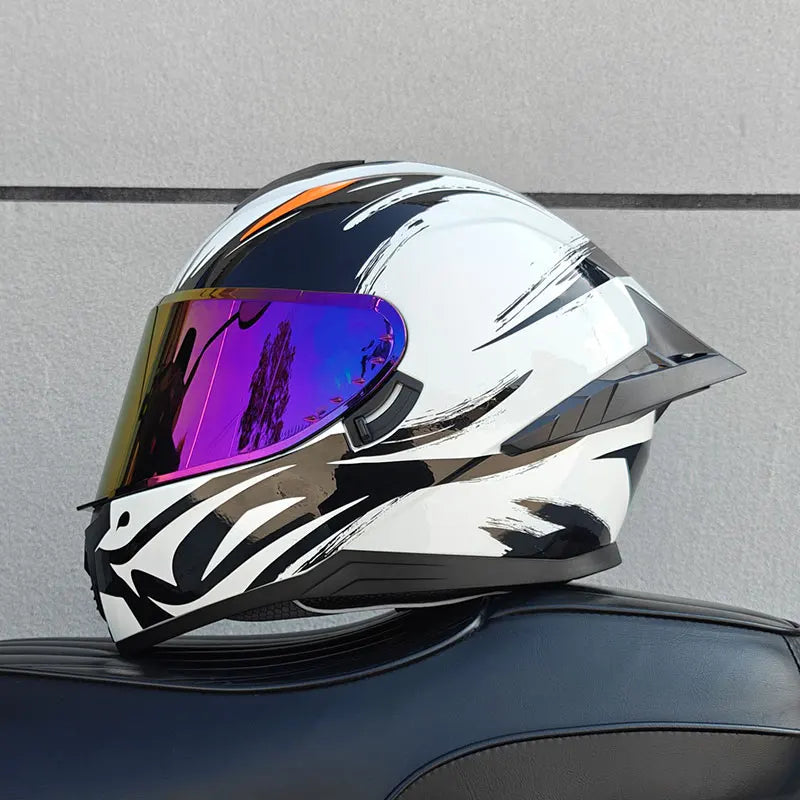 Motorcycle helmet, men's and women's dual lens full face helmet, motorcycle sports car, all season full face helmet