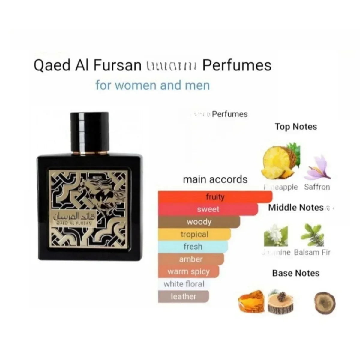 FURSAN Perfume Man Woman High Quality Unisex Parfum Fragrance Arabian Water Cologne Long Lasting Light 100ml Pheromones Gift