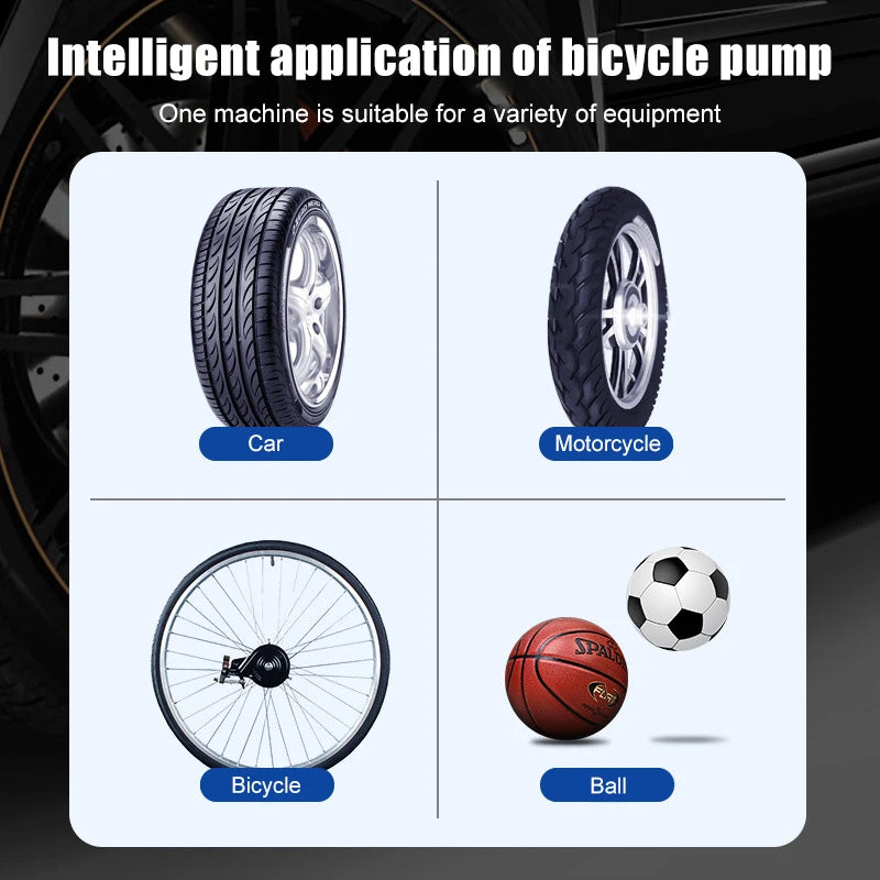 EAFC 120W Handheld Air Compressor Wireless/Wired Inflatable Pump Portable Air Pump Tire Inflator Digital for Car Bicycle Balls