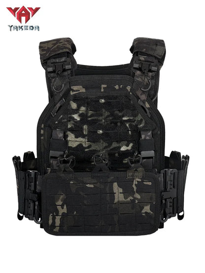 YAKEDA Tactical Plate Carrier Vest,Military Molle Assault Vest with Quick Release Buckles,Adjustable Padded Straps,1000D Nylon