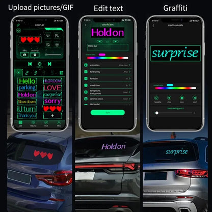 High Brightness Flexible Car LED Display DIY Pattern Text Rolling LED Sign for Car