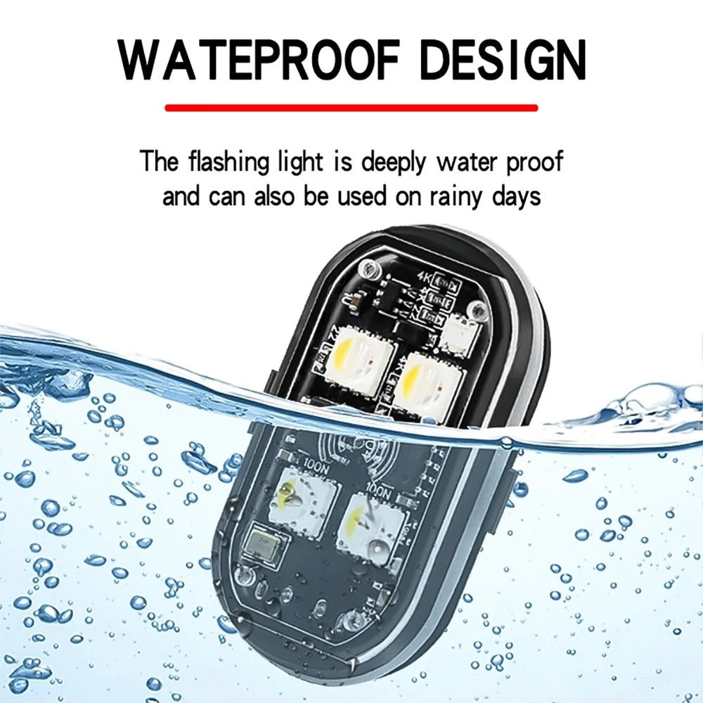 Wireless LED Strobe Light with Remote Control, USB Rechargeable Anti-collision Warning Light, High Brightness Wireless Aircraft