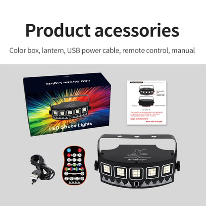 USB Sector LED Mixed Flashing Stage Lights Remote Sound Activated Disco Festival Parties Lights Wedding UV Light