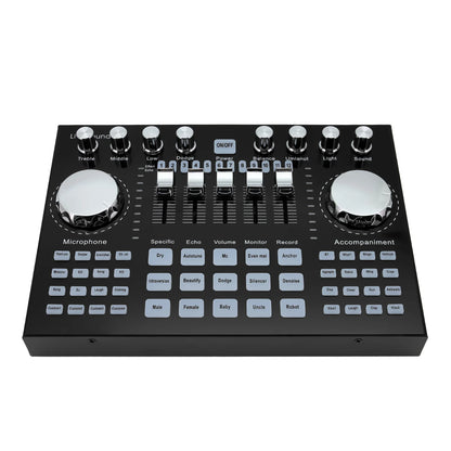 * K1 Live Sound Card Voice Changer Karaoke  Audio Mixer for Broadcast Recording KTV Music Audio Multifunctional Live Sound Card