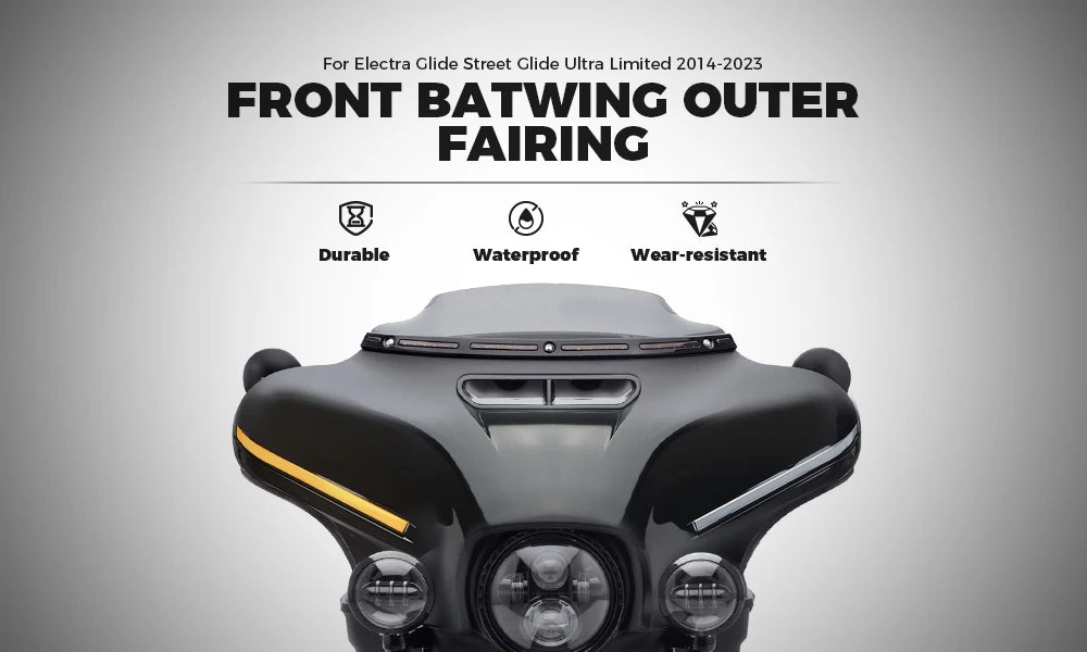 For Street Glide Electra Glide 2014-2024 Front Headlight Fairing with DRL Turn Signal Front Batwing Outer Fairing Accessories