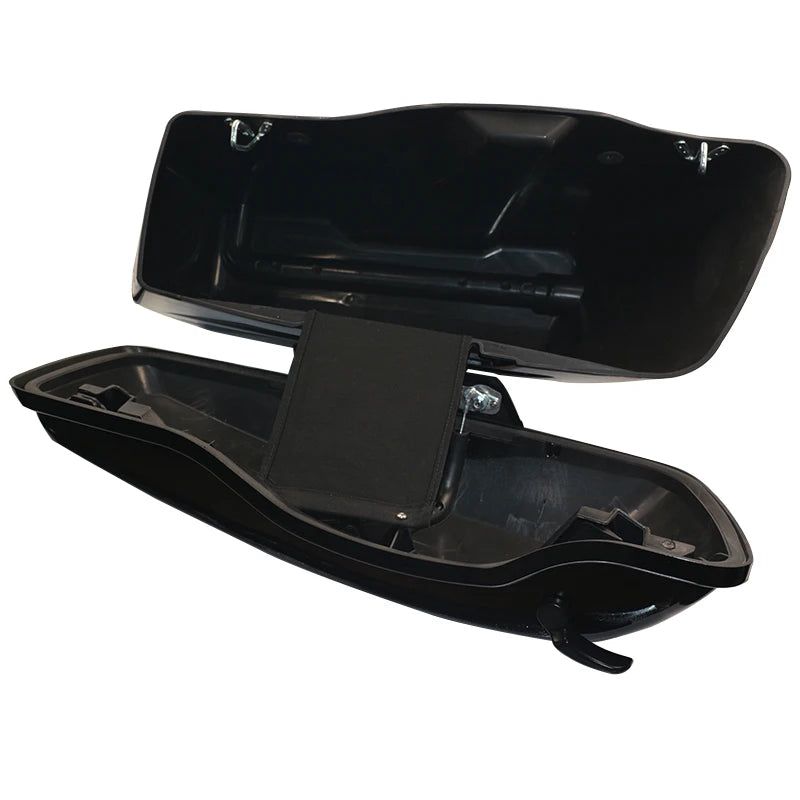 Motorcycle Hard Chopped Performance Saddlebag Bags&Carbon Fiber Latch Kit For Harley Touring Road King RG Street Glide 2014-2023