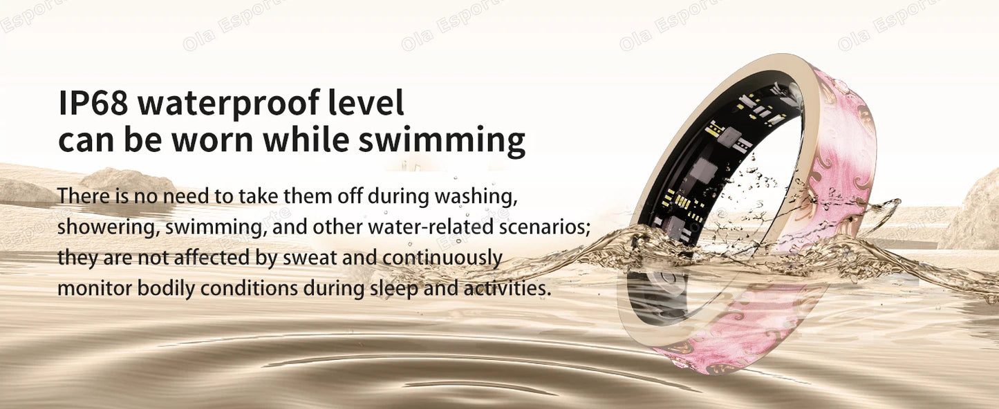 New Diamond Fashion Various Colors Available Women Smart Ring With Box Waterproof Lady ring Heart Rate Health Monitor Sport Ring