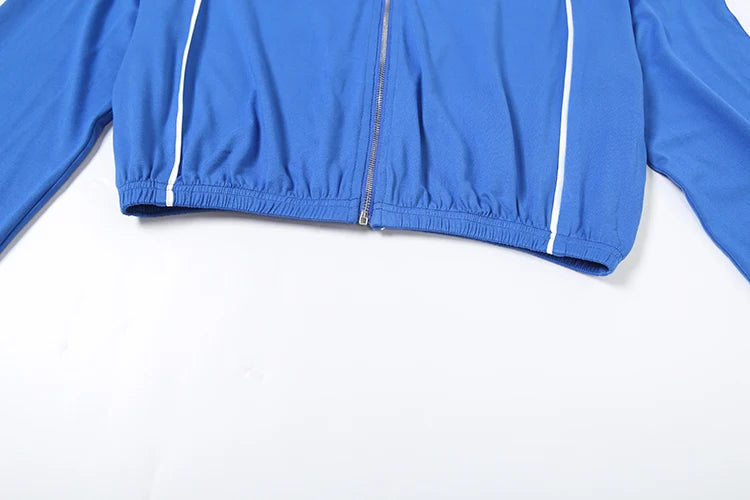 Weird Puss Casual Sporty 2 Piece Set Women Zipper Cardigan Polo-Neck Jacket+Drawstring Skinny Shorts Daily Fashion Tracksuits