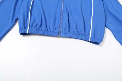 Weird Puss Casual Sporty 2 Piece Set Women Zipper Cardigan Polo-Neck Jacket+Drawstring Skinny Shorts Daily Fashion Tracksuits