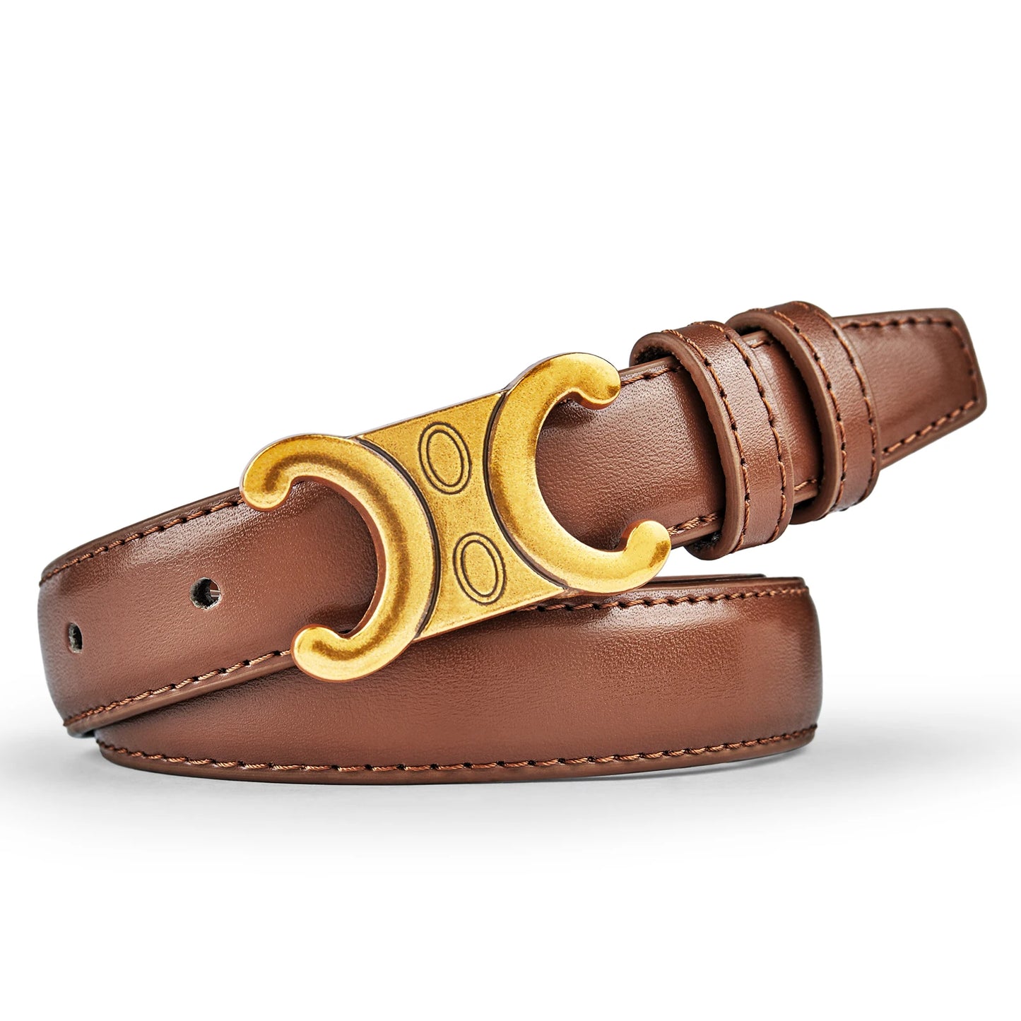 Luxury Women's Belt, Gold Buckle, Genuine Leather Belt, Fashion Style  Match with Jeans, Skirts, Top Quality Belt for Women