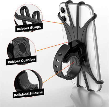 360 Rotatable Bicycle Phone Holder Motorcycle Stand Bracket Silicone GPS Support For Iphone 11 Xiaomi 10 Huawei P40