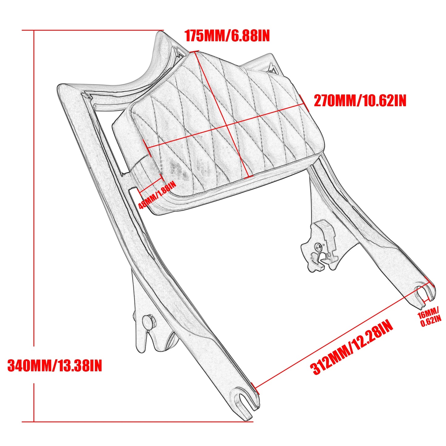 Motorcycle Detachable Rear Passenger Backrest Sissy Bar For Harley Touring Electra Road Street Glide Road King CVO 2009-2024 23