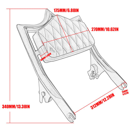Motorcycle Detachable Rear Passenger Backrest Sissy Bar For Harley Touring Electra Road Street Glide Road King CVO 2009-2024 23