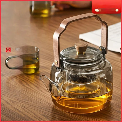 GIANXI Chinese Kung Fu Tea Set Glass Boiling Teapot Tea Water Separation High Temperature Tea Special Samovar Teapot Health Pot