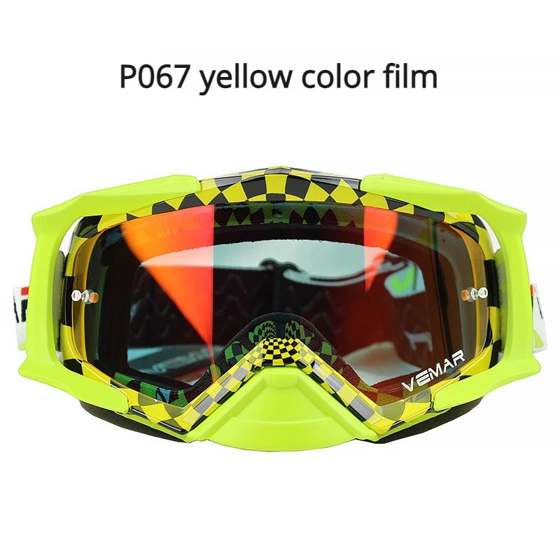 VEMAR Detachable Motorcycle Helmet Goggles Cycling Glasses Man Windproof Dust-proof Motocross Face Mask Goggles Glasses Block UV