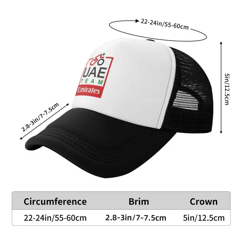 UAE Road Vehicle Print Mesh Baseball Cap Summer Breathable Sun Visor Hats Unisex Adjustable Snapback Caps Adults Trucker Hat