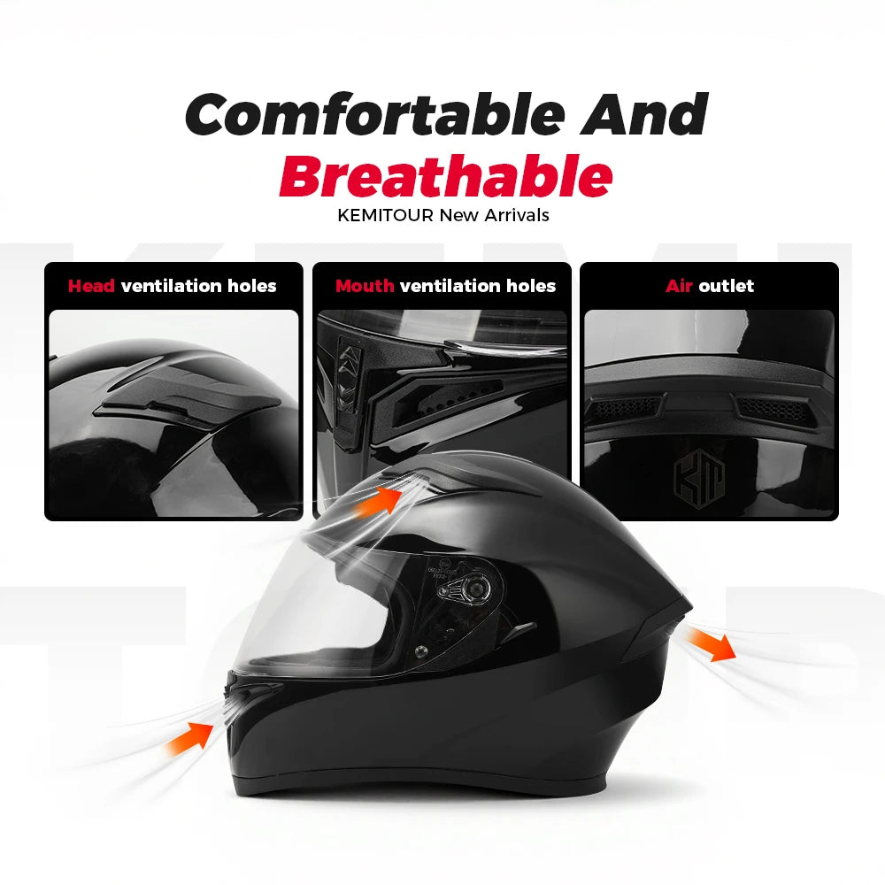 KEMITOUR ECE Racing Moto Helmets For BMW R1200 R1250 GS Motorcycle Helmet Full Face Motocross Adult Motorbike Street Touring