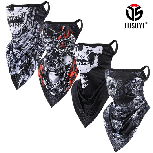 Summer Breathable Bandana Skull Printed Scarf Sun Protection Quick-drying Face Cover Reusable Mask Neck Gaiter Halloween Gift
