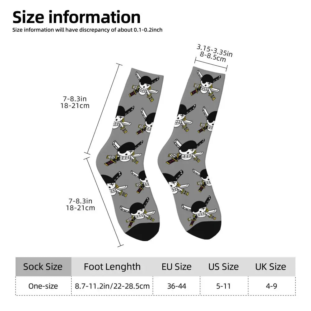 Fashion Men's Socks Harajuku Tony Tony Choppers Sock Luffys Zoros Trafalgar Law Anime Women's Socks Spring Summer Autumn Winter