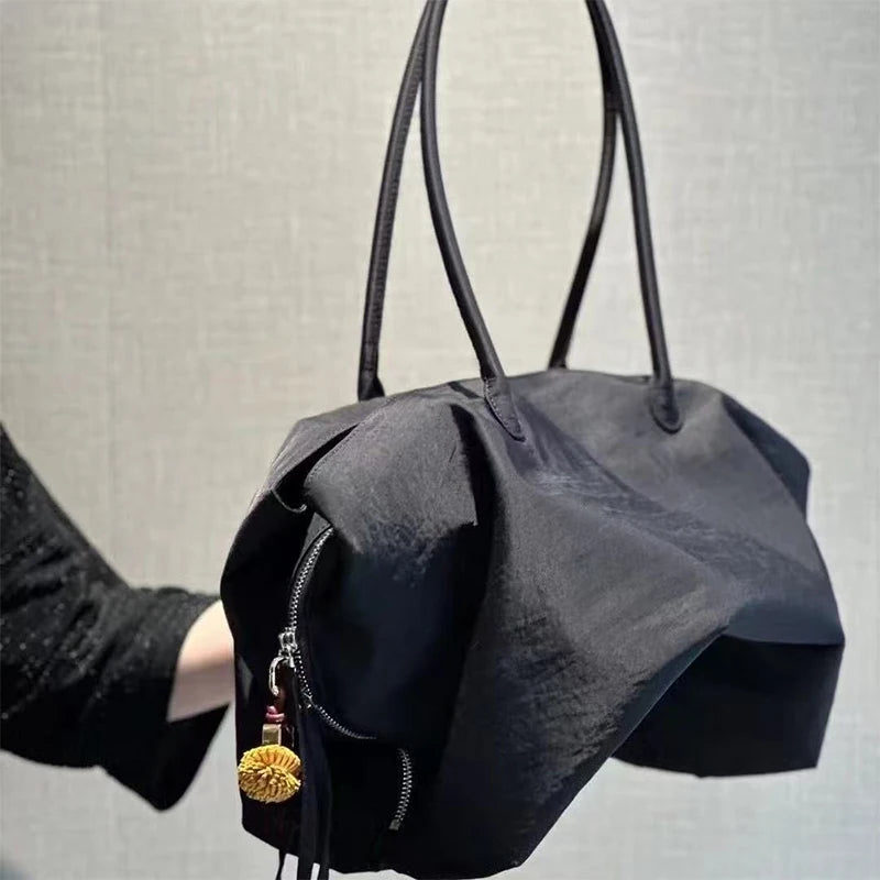 Nylon Women's Commuter Tote Bag Minimalist Large-capacity Tote Bag Ladies Multi-layer Waterproof Computer Shoulder Nylon Handbag