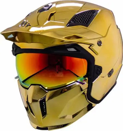 MT Street Fighter Motorcycle Helmet Detachable Combination Electroplated Gold Helmet ECE DOT Certification Full Face Casco Moto
