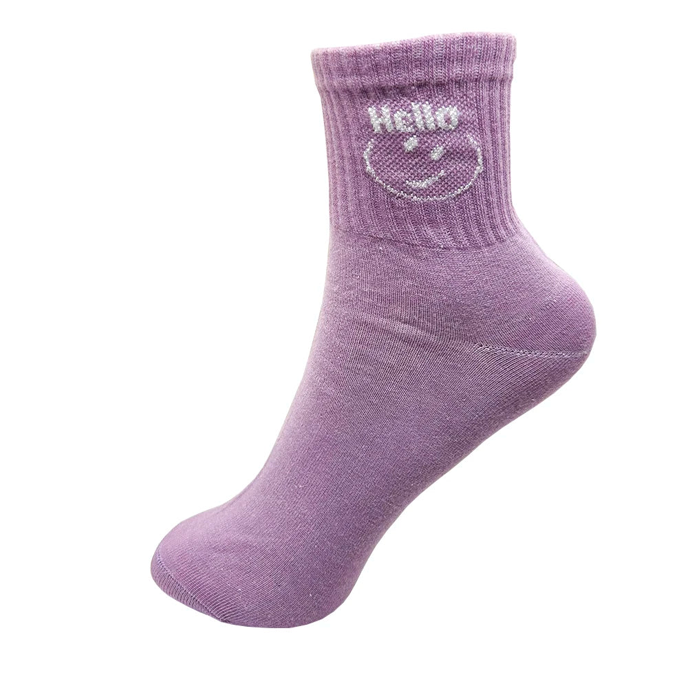 1/4 Pairs Woman Cotton Socks For Women Cotton Female Socks Set Woman Colorful Lady Socks Letter Printed Sock