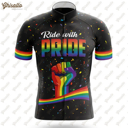 Team Ride with Pride Cycling Jersey Set, Road Bike Equipment, Men's Cycling Shirt, Quick Dry Bicycle Clothes, New