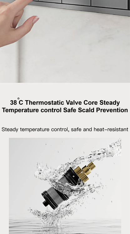 Ceiling Mounted LED Digital Display Thermostatic Shower System.Embedded waterfall style brass bathroom mixer for hot&cold water