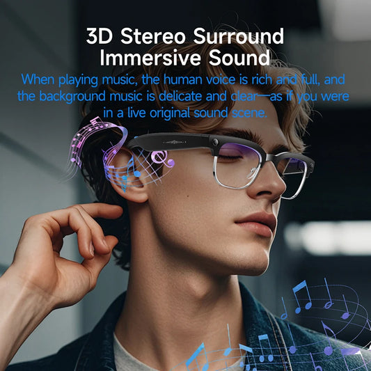 2025 New Intelligent AI Glasses 800W Pixel Camera HD 4K Video Recording AI Translation Music Control Intelligent Wearable Device