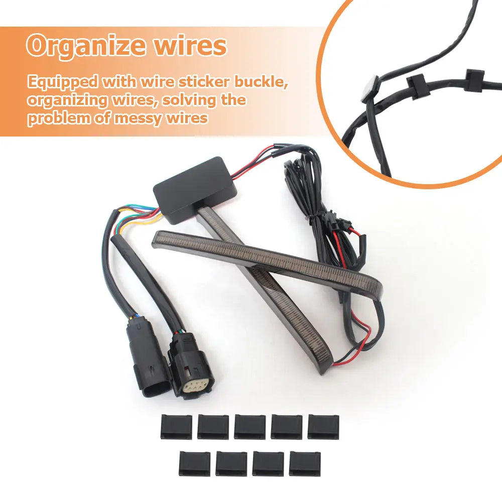 Motorcycle Saddlebag LED Flowing Light Turn Signal Brake Running Lamp For Harley Touring Road King Electra Street Glide 2014-23