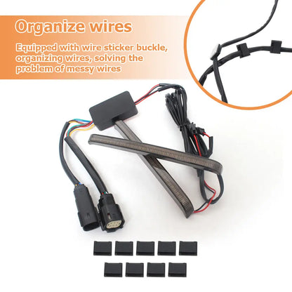 Motorcycle Saddlebag LED Flowing Light Turn Signal Brake Running Lamp For Harley Touring Road King Electra Street Glide 2014-23