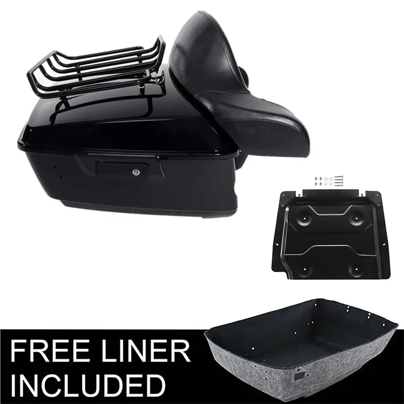 Motorcycle King Trunk Rack Backrest For Harley Touring Street Glide Road Glide 2014-2025