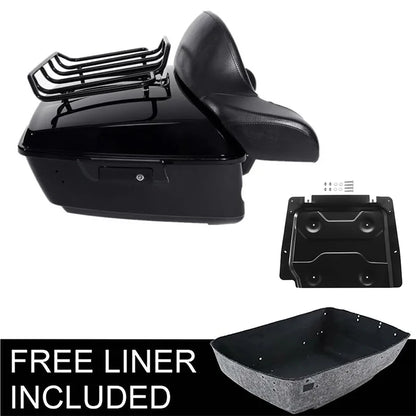 Motorcycle King Trunk Rack Backrest For Harley Touring Street Glide Road Glide 2014-2025