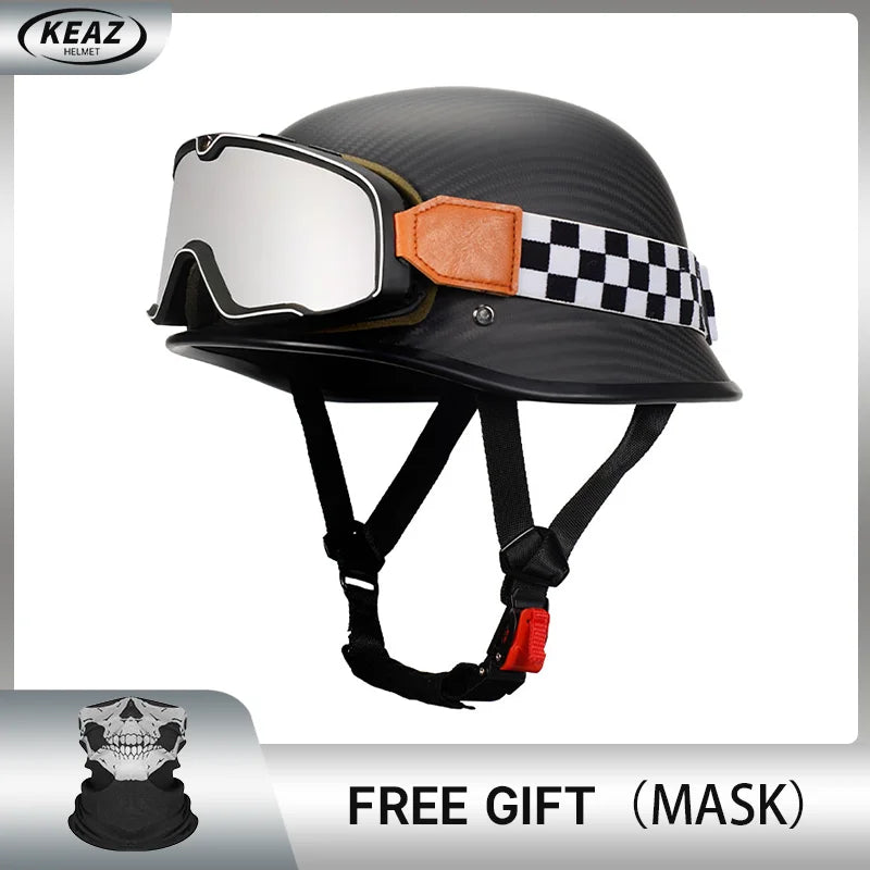 Newest Trend Motocycle Helmets Carbon Fiber Half Face Helmet Ultra Lightweight Carbon Shell Safety Cap DOT Approved 1/2 Helmet