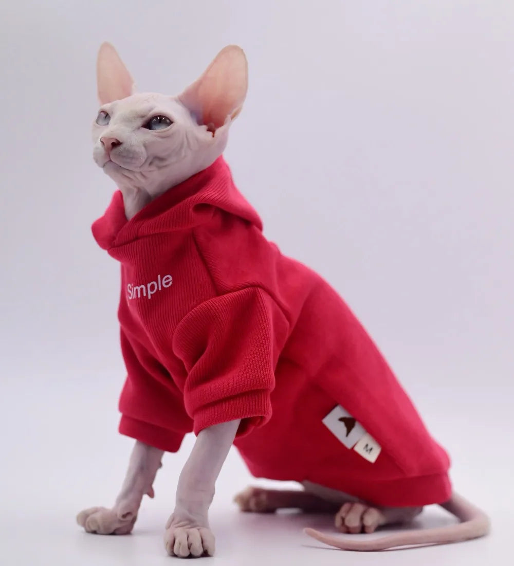 Hairless Sphynx Cat Apparel, Kitty Clothes, Bald Cat Outfits, Autumn and Winter Apparel