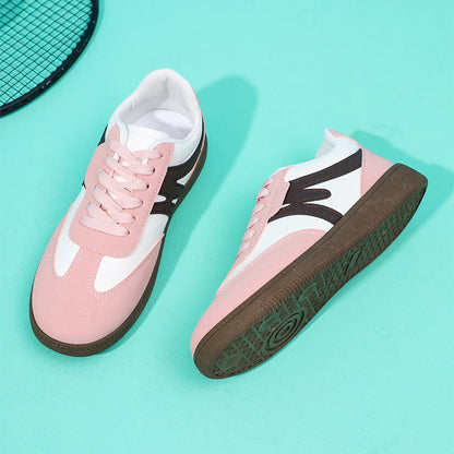 Comfort Flat Heel Non Slip Sneakers Women 2025 Autumn Mix Color Lace Up Sports Shoes Woman's Breathable Soft Sole Running Shoes