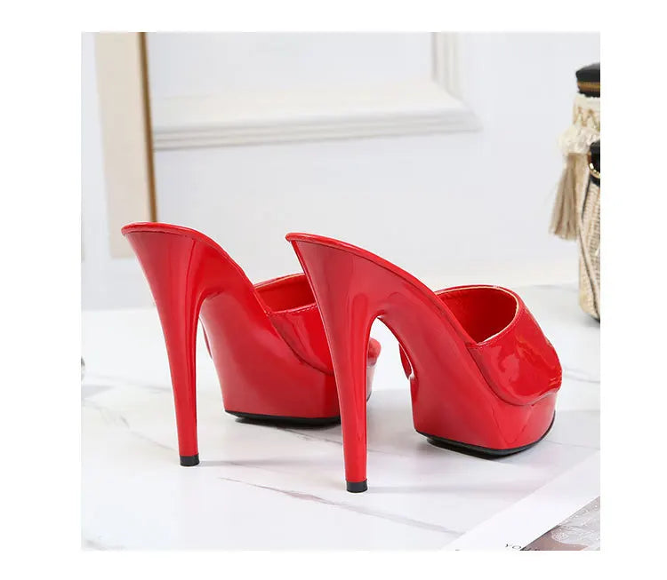 Brand Designer Sandals 2022 New Women Candy Color Slippers High Heels Slippers Sandals 13cm  Pointed Toe Slides Party Sexy Shoes