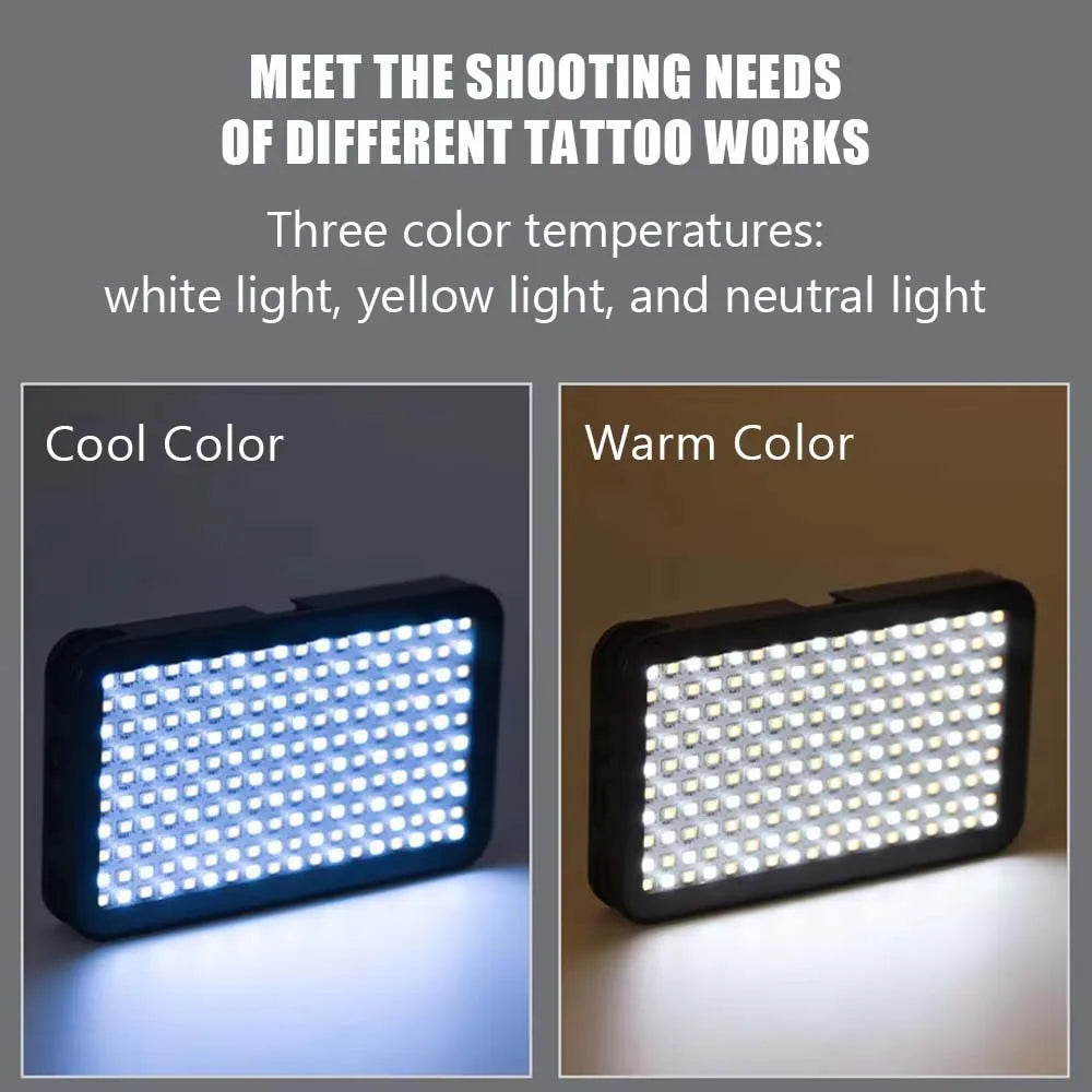 Professional Tattoo Fill Light with 120 LED Beads Reduce Reflected Light of Tattoos 52mm CPL Lens Filter Compatible any Phone
