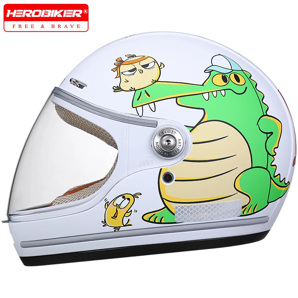 Children's Anti Fall Helmet Cute Cartoon Motorcycle Helmets Electric Bike Helmet Children's Moto Helmets Riding Full Helmet