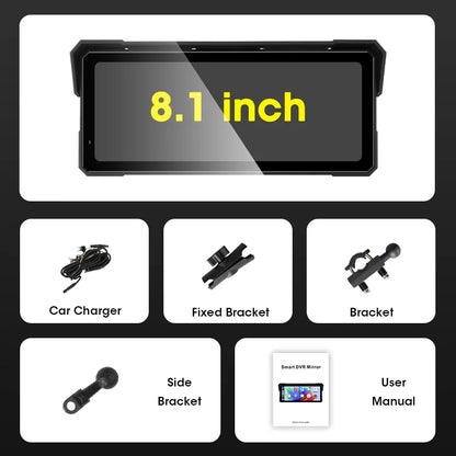 7/8.1'' 4K&1080P Motorcycle DVR GPS Navigation Wireless CarPlay Android Auto Screen Digital Motorbike Dashboard Moto Accessories