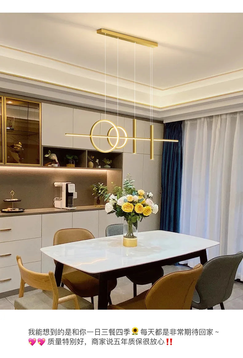 Restaurant Lights Nordic Chandeliers Light Luxury Minimalist Dining Room Tables Bar Counter Designers Minimalist Strip Lighting