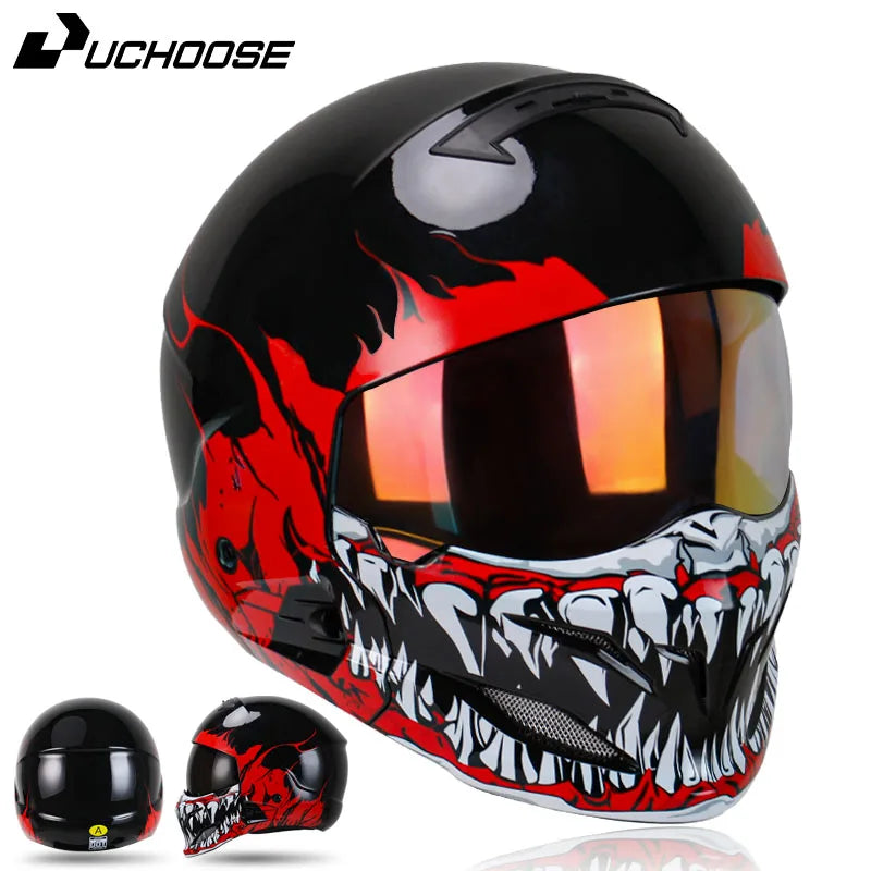 New Scorpion Retro Motorcycle Cascos Moto Locomotive Personality Multi-purpose Combination Helmet  Detachable Multi-purpose