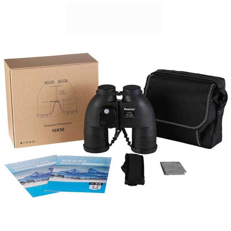 Nautical Binoculars Boshile 10x50 Rangefinder Compass Telescope High Powered Nitrogen Waterproof Coordinates Distance
