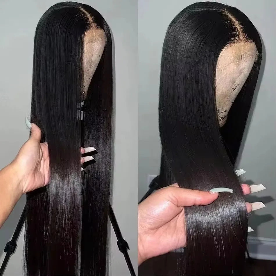 13x6 Bone Straight Hd Transparent 13x4 Lace Front Human Hair Wig 30 40 Inch For Women Pre Plucked With Baby Hair Lace Front Wigs
