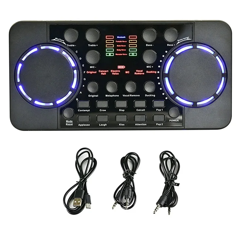 B16C-V300 Pro Sound Card Bluetooth-Compatible Audio Interface Mixer DJ Digital Effect Noise Reduction Console USB Record